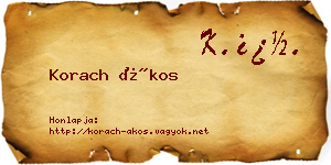 Korach Ákos névjegykártya